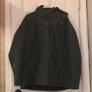 Gray/green North Face  winter jacket
